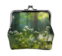 Wild Flowers Birds Leaves Branches3 print Small Pouch Kiss Lock Coin Purse for Women Coin Change Purse, Credit Card Wallet