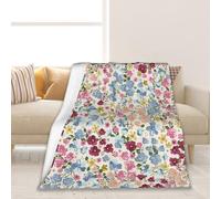 Wild Flowers Floral Meadow Soft Throw Blanket All Season Warm Blankets Lightweight Flannel Throws Blanket for Living Room Bed Couch 50"x60"
