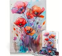 Wild Flowers Watercolor Adult Jigsaw Puzzle1000 Pieces Mind Wellness Serene Activity Sharp Edges (50x75cm)