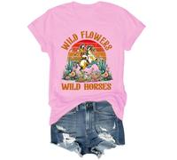 Wild Flowers Wild Horses Shirt, Wild Flowers Wild Horses T-Shirt, Wild Flowers Wild Horses Tshirt, Cowgirl Shirt Pink