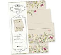 Wild Flowers Writing Paper Set, Vintage Flowers, Kraft Paper with Envelopes | Paper DIN A4 double-sided floral natural for women adults letter vintage retro 210 x 297 mm 90 g/m² printed
