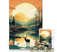 Wild Forest Vector Jigsaw for Teenagers 1000 Pieces Mind Recall Soft Distraction Firm Interlock Holiday Treat (38x52cm)
