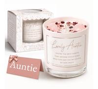Wild & Free Auntie Rose Quartz Candle Gift, Soy Wax Crystal Candle, Cherry Blossom & Rose Scent, Birthday Gift for Auntie, 230g