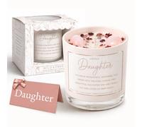 Wild & Free Daughter Rose Quartz Candle Gift, Soy Wax Crystal Candle, Cherry Blossom & Rose Scent, Birthday Gift for Daughter, 230g