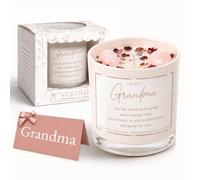 Wild & Free Grandma Rose Quartz Candle Gift, Soy Wax Crystal Candle, Gift for Grandma, Cherry Blossom & Rose Scent, Birthday or Mother's Day, 230g