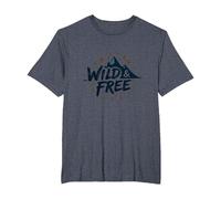 Wild & Free Mountain Adventure Starry Night T-Shirt, Men's Big and Tall, Heather Blue, 6X Tall