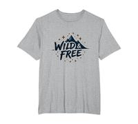 Wild & Free Mountain Adventure Starry Night T-Shirt, Men's Big and Tall, Heather Grey, 4X Tall