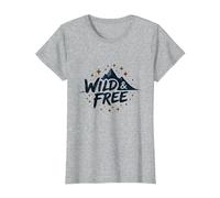 Wild & Free Mountain Adventure Starry Night T-Shirt, Women, Heather Grey, 3XL