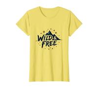 Wild & Free Mountain Adventure Starry Night T-Shirt, Women, Lemon, XXL