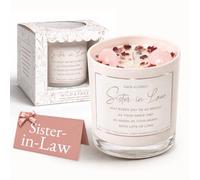 Wild & Free Sister-in-Law Rose Quartz Candle Gift, Soy Wax Crystal Candle, Cherry Blossom & Rose Scent, Birthday Gift for Sister-in-Law, 230g