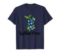 Wild & Free Watercolor Blueberry Cluster Fruit Illustration T-Shirt