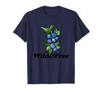 Wild & Free Watercolor Blueberry Cluster Fruit Illustration T-Shirt