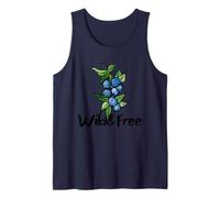 Wild & Free Watercolor Blueberry Cluster Fruit Illustration Tank Top