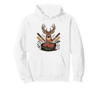 Wild Game Cook Venison Elk Outdoor Chef Illustration Cooking Pullover Hoodie