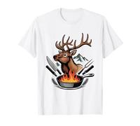 Wild Game Cooking Fire Pit Outdoor Rustic Chef Badge Cook T-Shirt