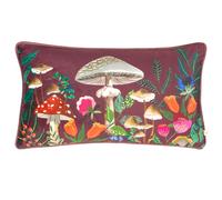 Wylder Nature Wild Garden Mushroom Velvet Piped Polyester Filled Cushion