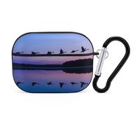 Wild Geese On A Blue Evening Earphone Case PC Bluetooth Earbud Cove Headphone Cases Compatible with Airpods Pro Black-style