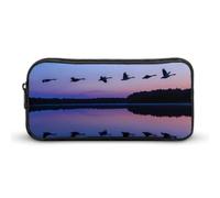 Wild Geese On A Blue Evening Large Pencil Case Big Capacity Pencil Pouch Pen Bag Marker Pen Case for Women Men