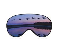 Wild Geese On A Blue Evening Sleep Mask Soft Blackout Eye Mask Eye Shade Cover with Adjustable Strap for Men Women
