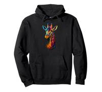 Wild Giraffe Art Vibrant Safari Design Realistic Animal Pullover Hoodie