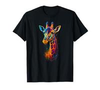 Wild Giraffe Art Vibrant Safari Design Realistic Animal T-Shirt