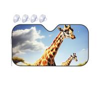 Wild Giraffe Car Windshield Sun Shade Foldable Reflector Sunshade for Car Front Window and Interior Sun Protection, Universal Auto Sun Blocker Visor Protector Small