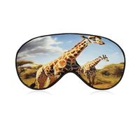 Wild Giraffe Sleeping Mask Sleep Mask for Side Sleeper Relaxing Zero Pressure Night Blindfold Light Block-Out Eye Mask for Sleep with Easy Adjustable Strap