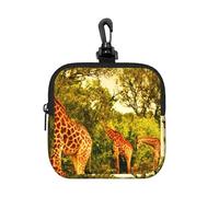 Wild Giraffe, Square Zipper Storage Bag, Neoprene Coin Purse, Small Wallets, Change Pouch, Change Purse