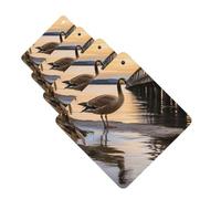 Wild Goose By The Bridge Car Air Fresheners 4 Pcs Funny Hanging Car Air Fresheners Cute Long Lasting Scented Mirror Hanging Decoration Ornaments Gift For Men Women Square