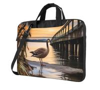 Wild Goose by the Bridge Laptop Bag 13-15.6Inch, 360° Protective Laptop Sleeve Case Shockproof Messenger Shoulder Bag Waterproof Computer Case Carrying Cover Briefcases for Men Women