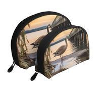 Wild Goose by The Bridge Portable Shell Cosmetic Bag Set - Travel Makeup Organiser with Zipper & Inner Compartments