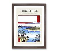 Wild Goose Hill And The Tone River By Utagawa Hiroshige Exhibition Museum Asian Japanese Framed Print | A4 Walnut Framed Wall Art | Ready to Hang | Asian Animal Picture | Living Room Lounge Office