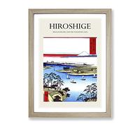 Wild Goose Hill And The Tone River By Utagawa Hiroshige Exhibition Museum Asian Japanese Framed Wall Art Print, Ready to Hang Picture for Living Room Bedroom Home Office Décor, Oak A2 (64 x 46 cm)