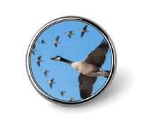 Wild Goose Lapel Pin Brooches Round Fashion Brooch Pin Cute Button Badges Alloy Button Pins for Hat Shirt Clothing Bags