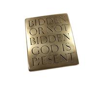 Wild Goose Studio Bidden or Not Bidden God is Present Irish Plaque Resin Casting Bronze Coated 8 1/4 Inches Tall by 6 3/4 Inches Wide Ready to Hang Made in Ireland