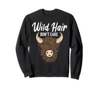 Wild Hair Don't Care Funny Scottish Highland Cow Sweatshirt