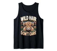 Wild Hair Don't Care Highland Cow Highland Cow Cattle Lover Tank Top