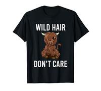 Wild Hair Don't Care Highland Cow Scottish Highland Cow T-Shirt