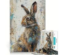 Wild Hare Whimsy Jigsaw Puzzle 1000 Piece Mind Train Fun Burr Free Clean Cut Pieces Absorbing Activity for Quiet Nights (50x75cm)