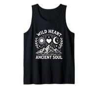 Wild Heart Ancient Soul Mountain Moon Sun Design Tank Top
