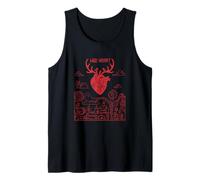 Wild Heart Antlers Nature Village Folk Art Line Tank Top