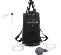 WILD HEART Camping Shower 22L Portable Shower for Camping with Pressure Foot Pump and Hose - Solar Shower Bag Backpack for Camping, Road Trip & Outdoor Use (Black),28cm *23cm*46cm