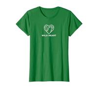 Wild Heart Geometric Wolf Nature Lover T-Shirt, Women, Kelly Green, S