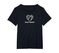 Wild Heart Geometric Wolf Nature Lover T-Shirt, Women's Plus, Black, 6X