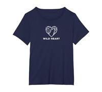 Wild Heart Geometric Wolf Nature Lover T-Shirt, Women's Plus, Navy, 2X