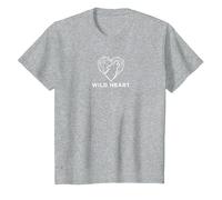 Wild Heart Geometric Wolf Nature Lover T-Shirt, Youth, Heather Grey, Small