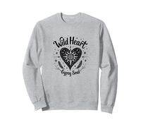 Wild Heart Gypsy Soul Bohemian Spirit Celestial Sweatshirt, Adult Unisex, Heather Grey, XXL
