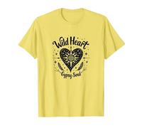 Wild Heart Gypsy Soul Bohemian Spirit Celestial T-Shirt, Men, Lemon, M