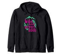 Wild Heart Gypsy Soul Boho Mountain Nature Design Zip Hoodie