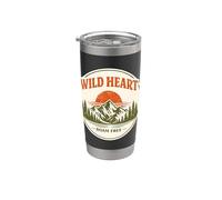 Wild Heart Roam Free Mountain Sunset Nature Adventure Stainless Steel Insulated Tumbler